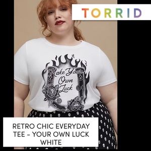 Torrid White Classic Fit “Make Your Own Luck” Tee NWT Size 3X